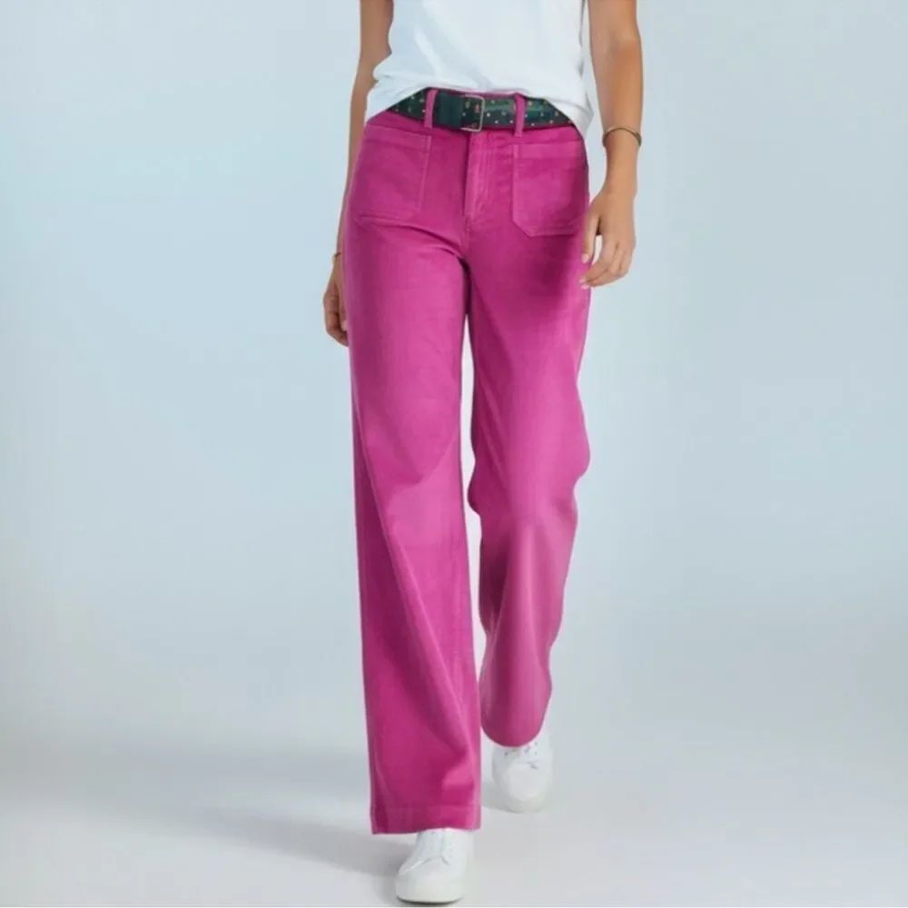 Vineyard Vines Vineyard Vines High Waist Wide Leg Pink Corduroy Pants Size 25